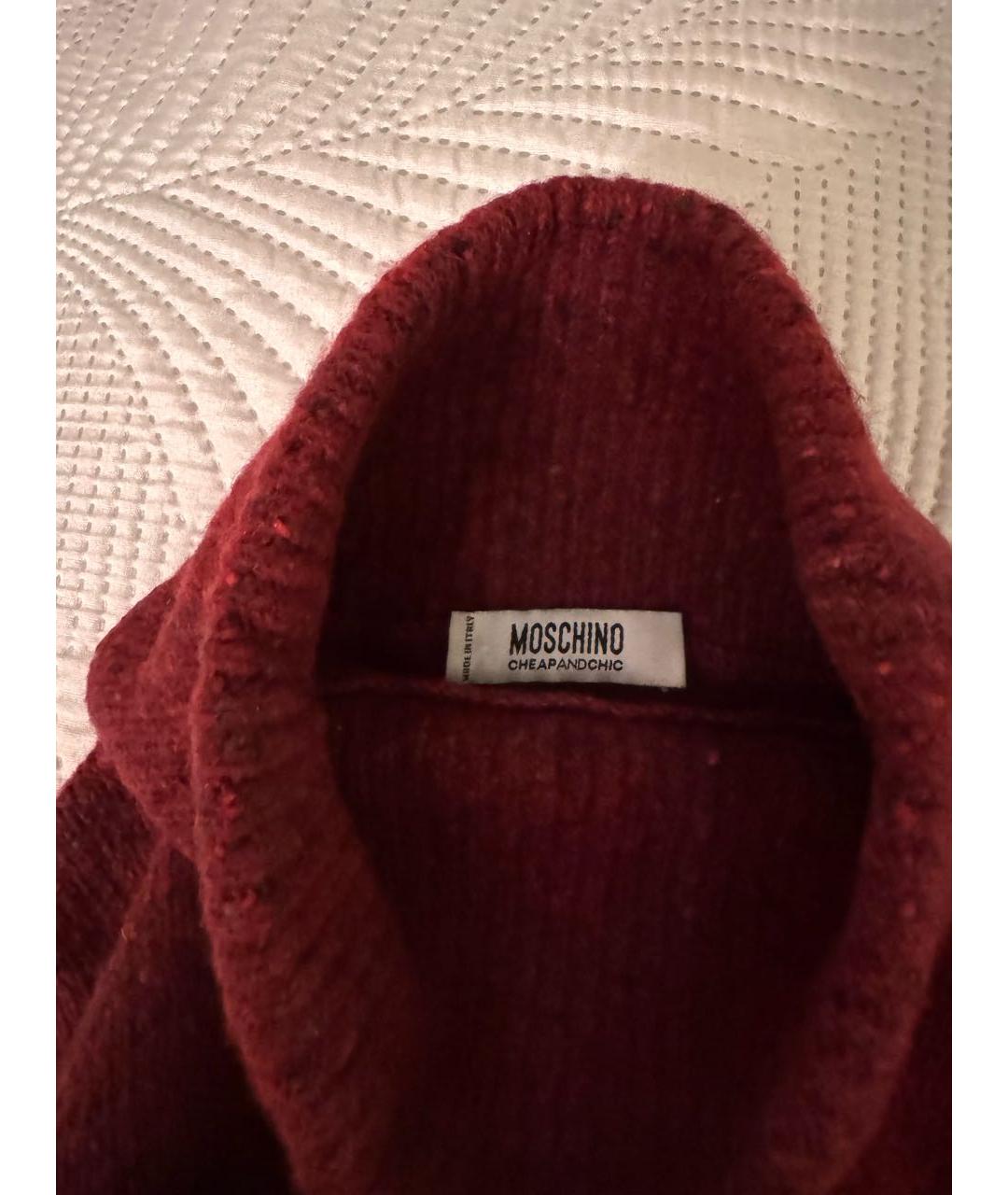 MOSCHINO Бордовая шерстяная водолазка, фото 3