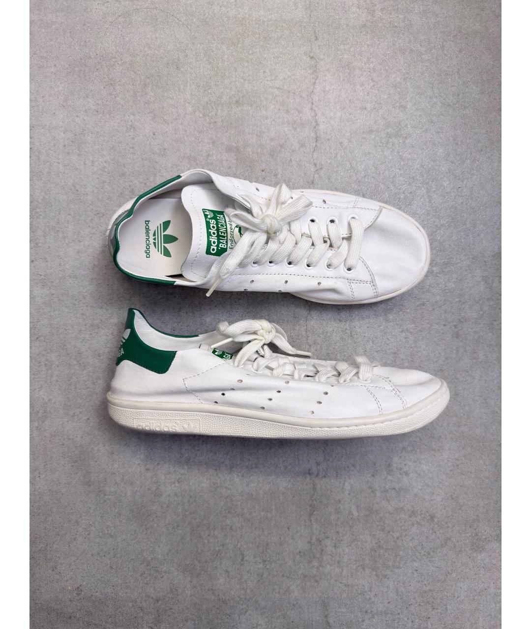 BALENCIAGA Белые кожаные кеды, фото 3