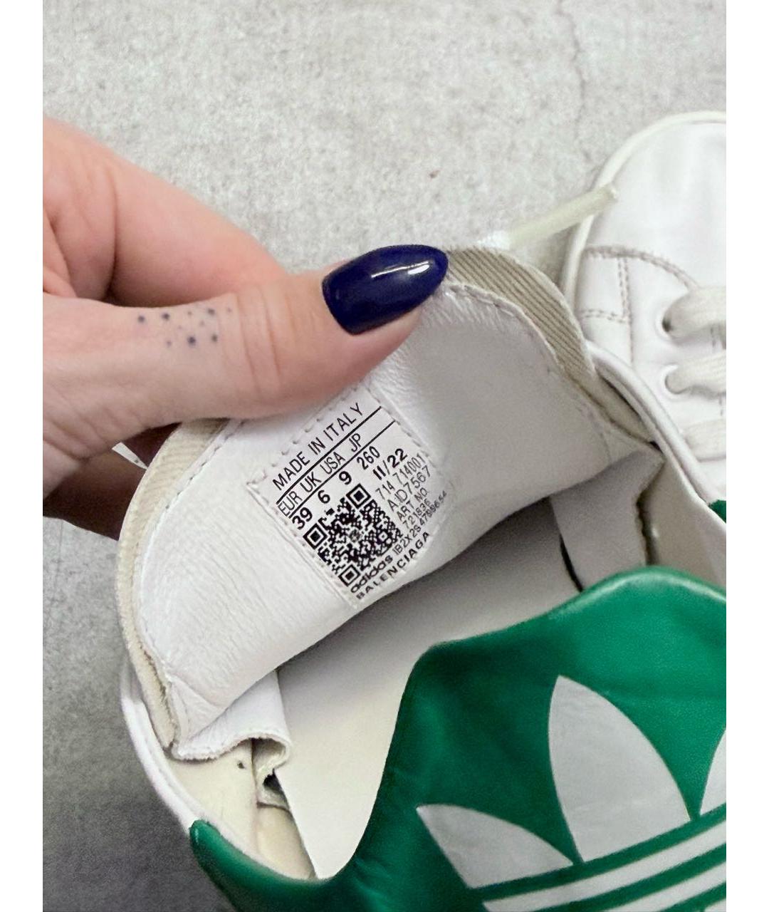 BALENCIAGA Белые кожаные кеды, фото 6