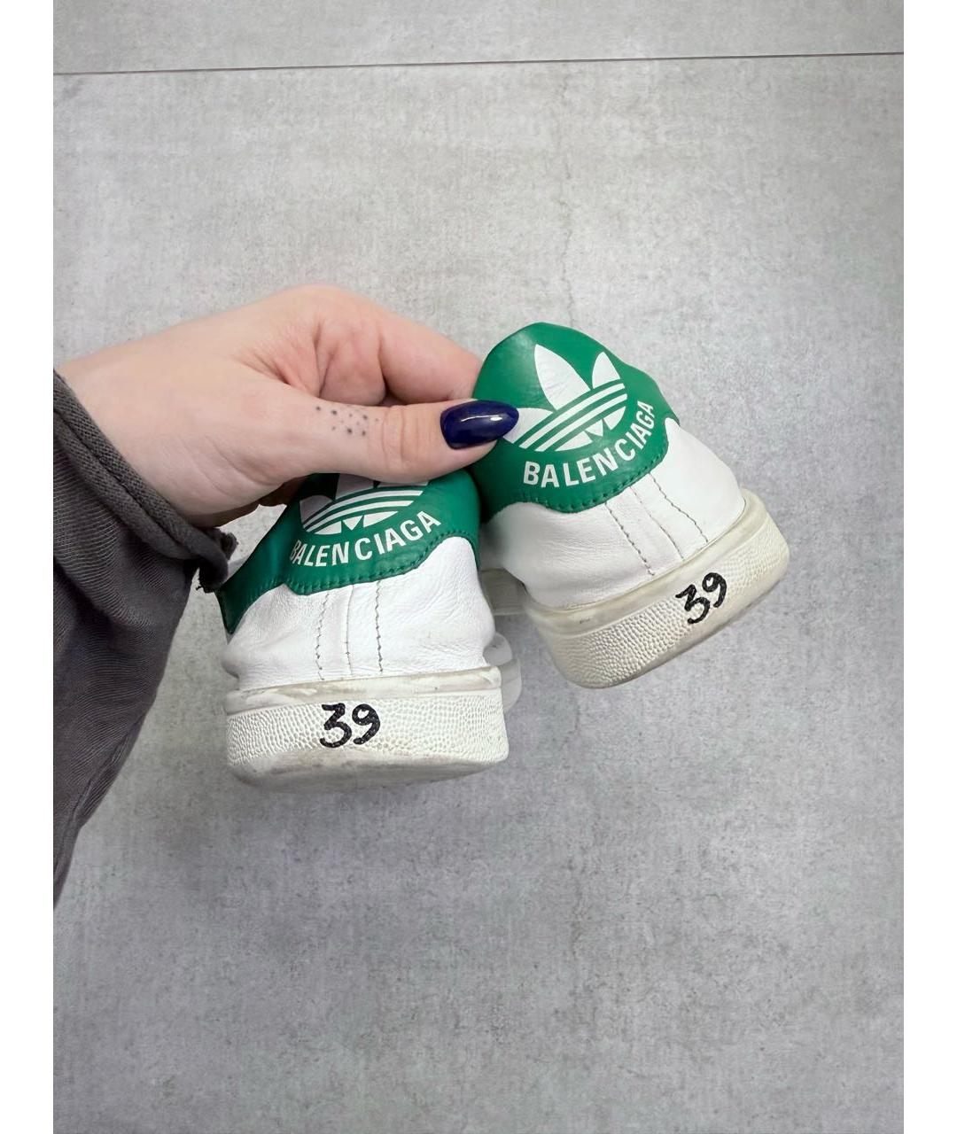 BALENCIAGA Белые кожаные кеды, фото 5