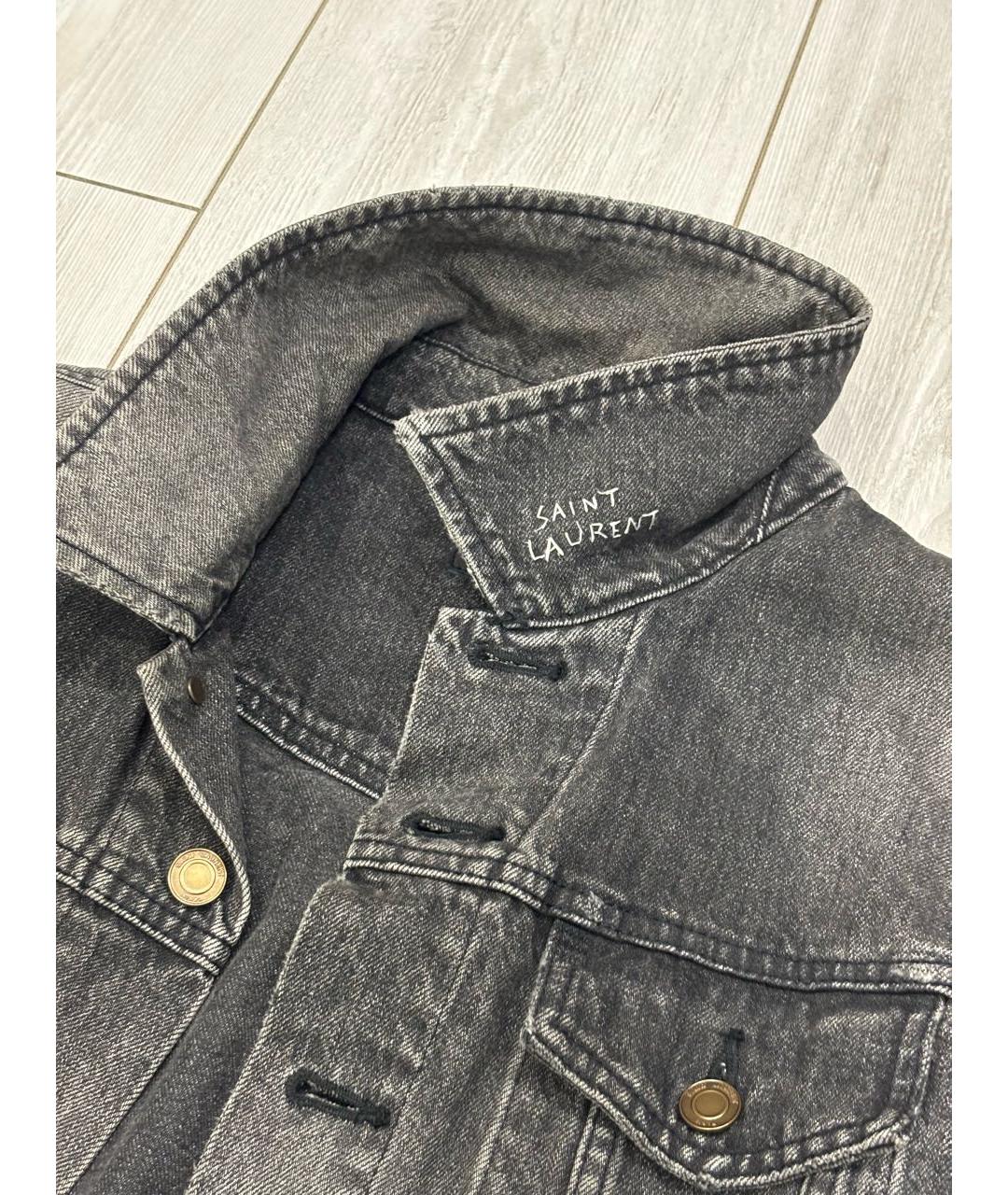 SAINT LAURENT Серая деним куртка, фото 5
