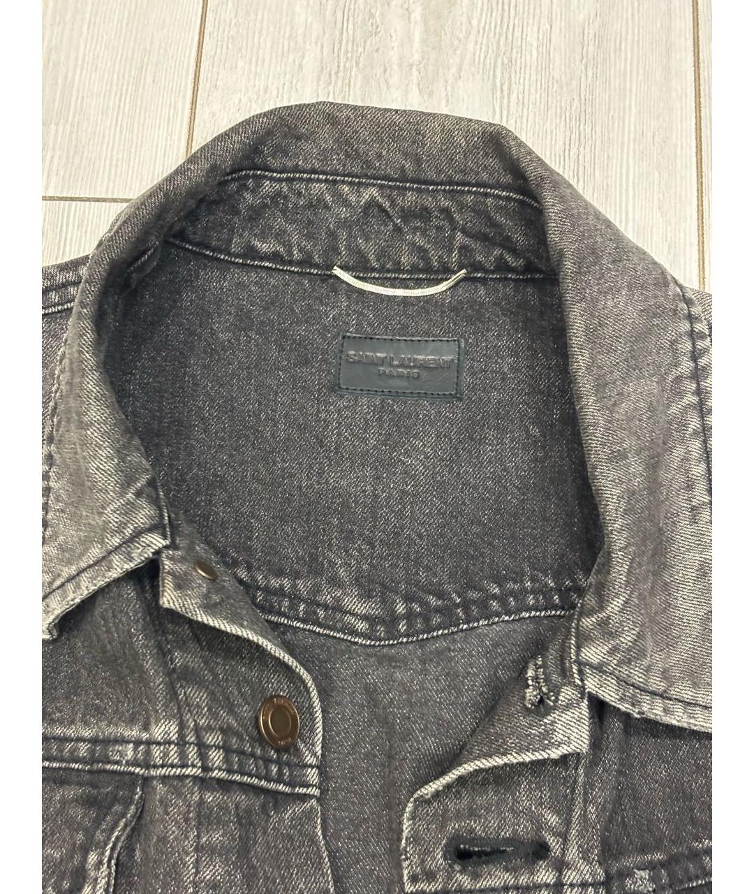 SAINT LAURENT Серая деним куртка, фото 3