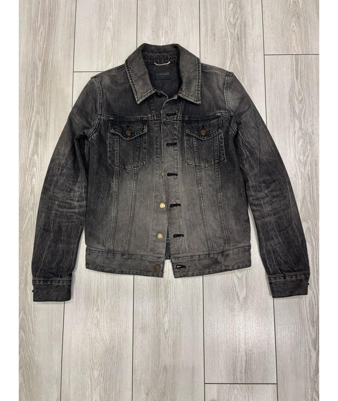 SAINT LAURENT Серая деним куртка, фото 9