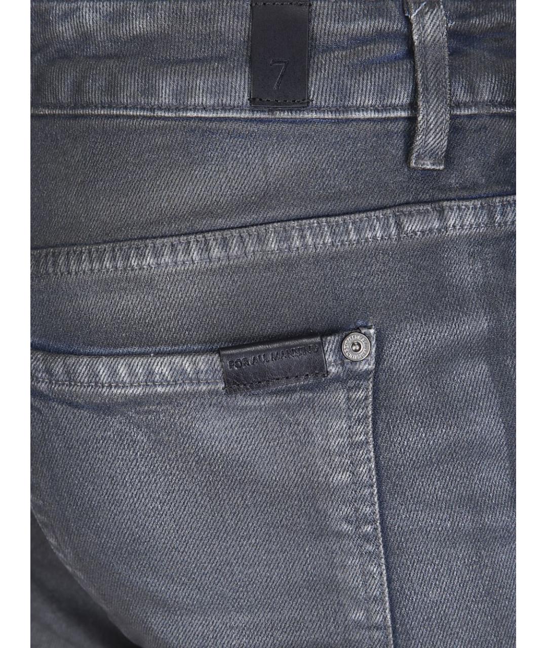 7 FOR ALL MANKIND Серые хлопковые джинсы слим, фото 3