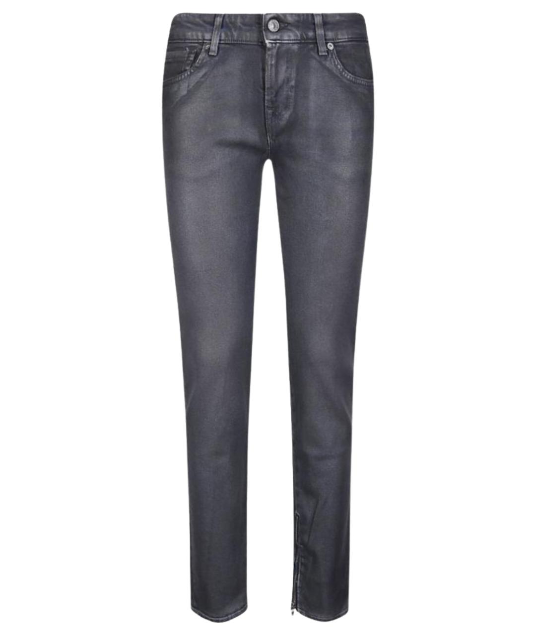 7 FOR ALL MANKIND Серые хлопковые джинсы слим, фото 1