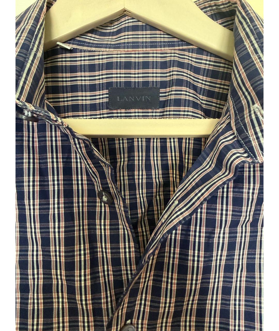 LANVIN Темно-синяя хлопковая классическая рубашка, фото 5