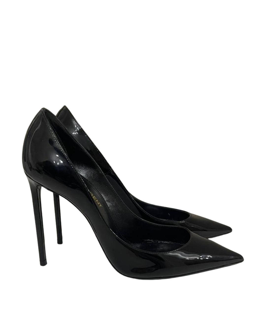SAINT LAURENT Черные туфли из лакированной кожи, фото 1