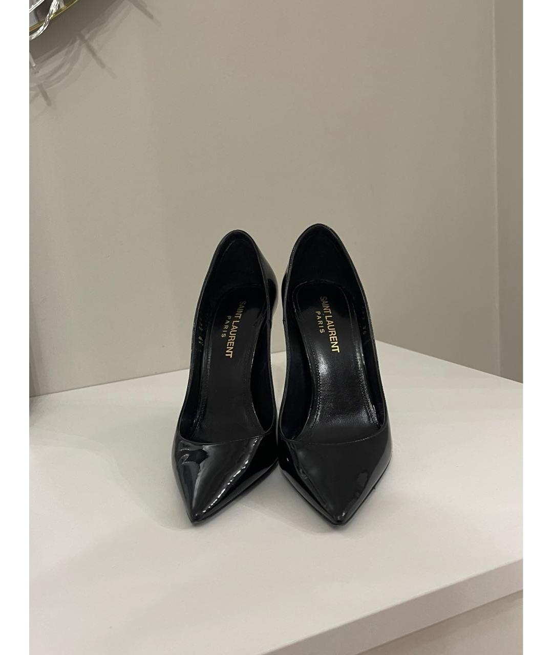 SAINT LAURENT Черные туфли из лакированной кожи, фото 3