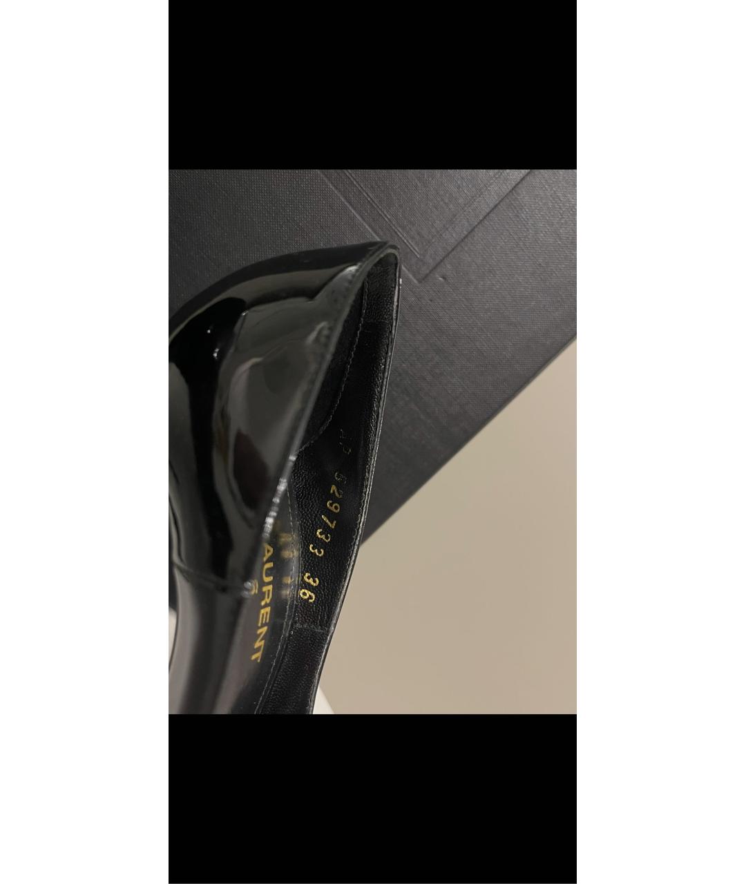 SAINT LAURENT Черные туфли из лакированной кожи, фото 6