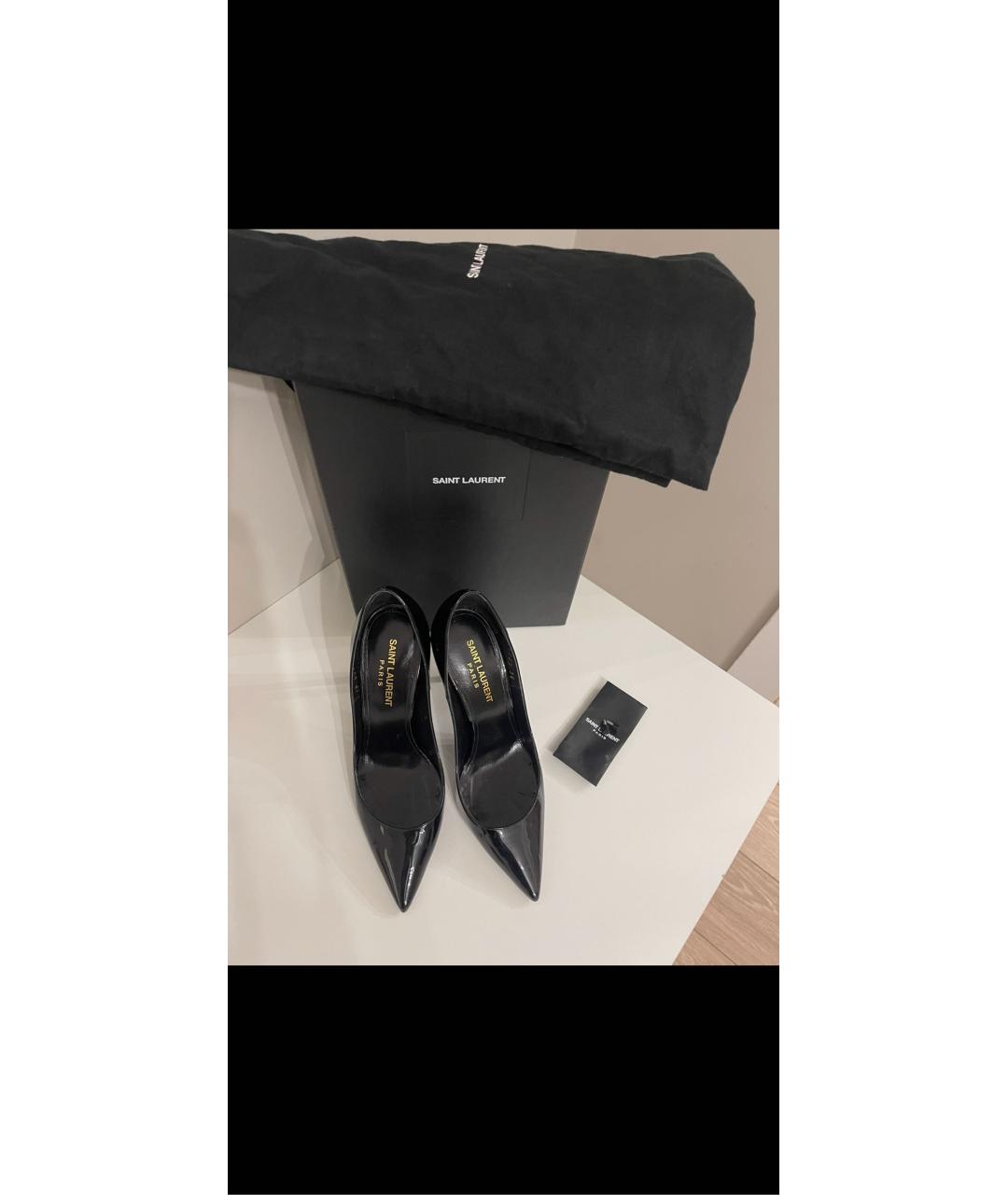 SAINT LAURENT Черные туфли из лакированной кожи, фото 5