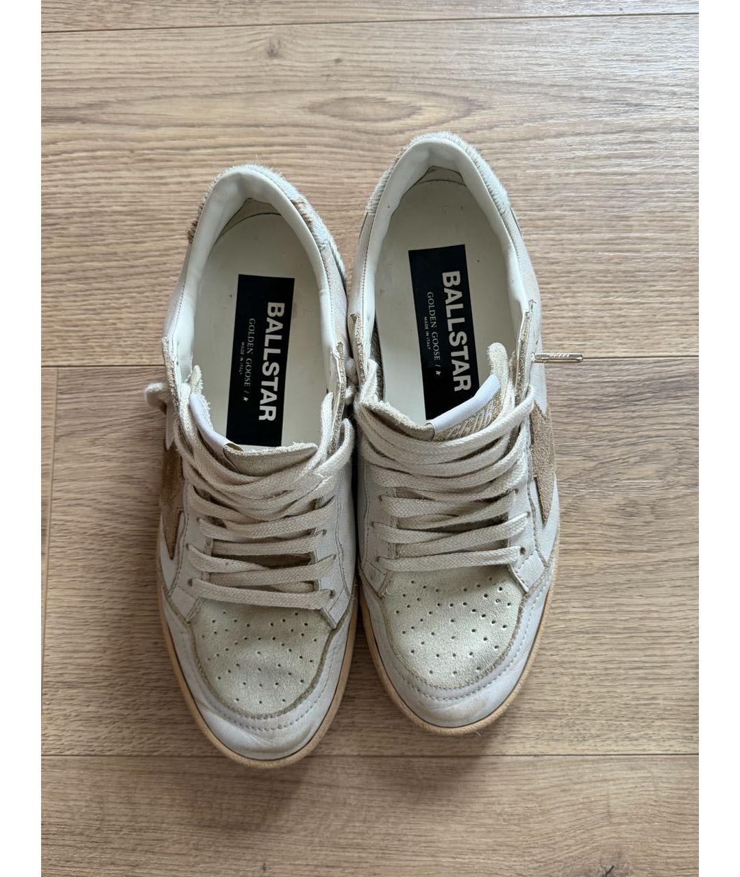 GOLDEN GOOSE Белые кожаные кеды, фото 2
