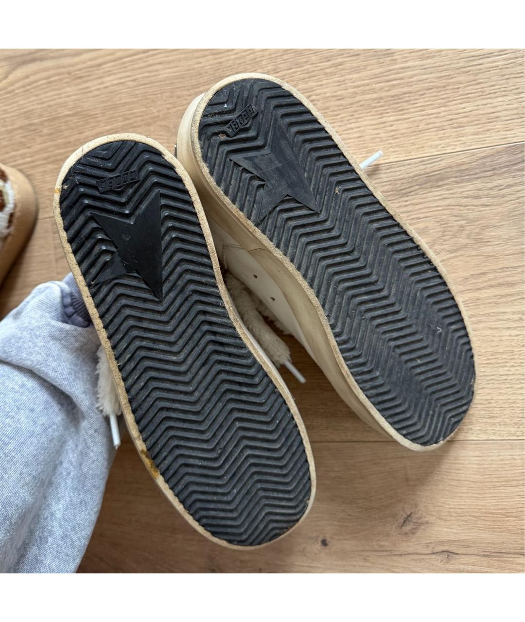 GOLDEN GOOSE Белые кожаные кроссовки, фото 4