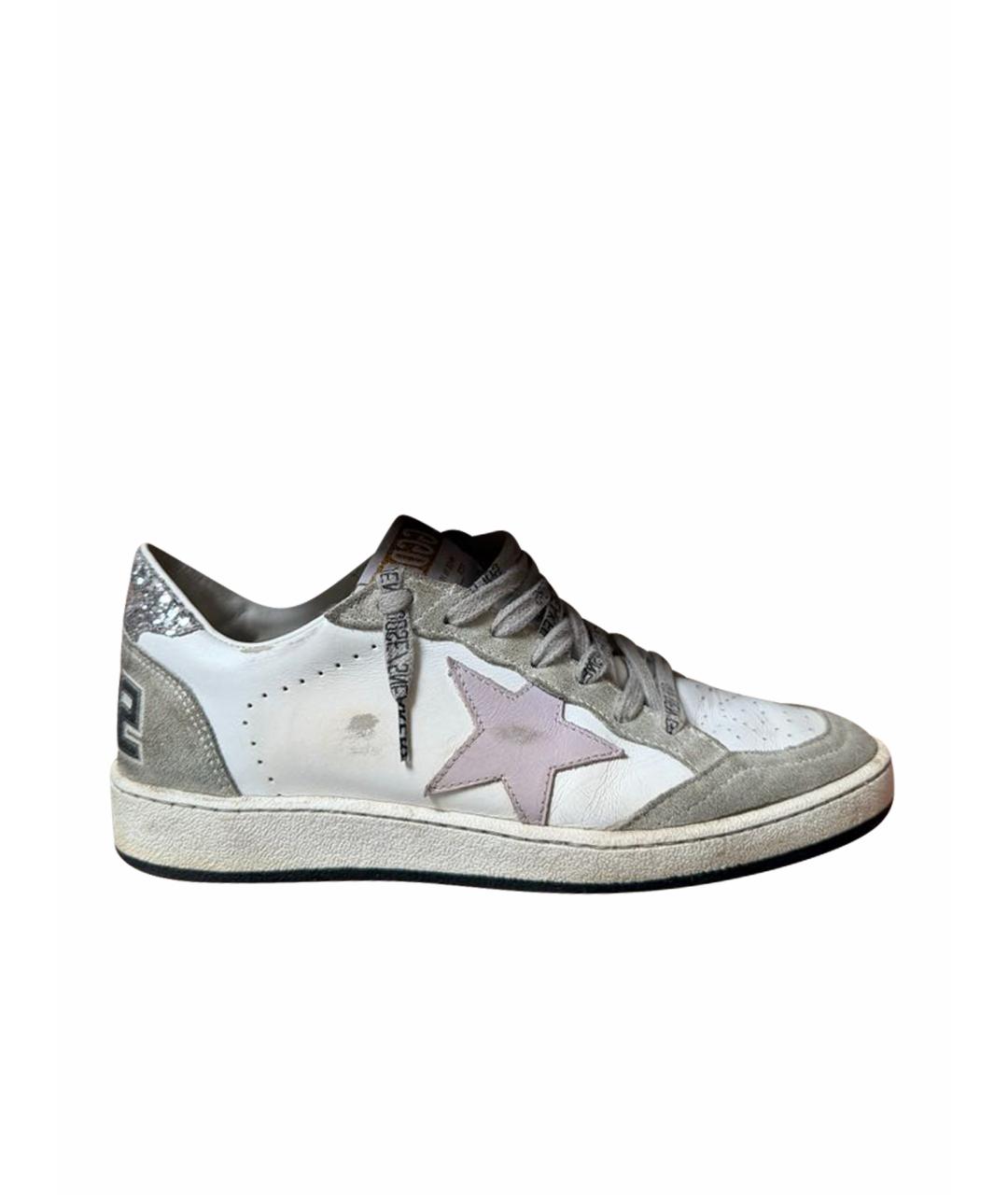 GOLDEN GOOSE Белые кожаные кеды, фото 1