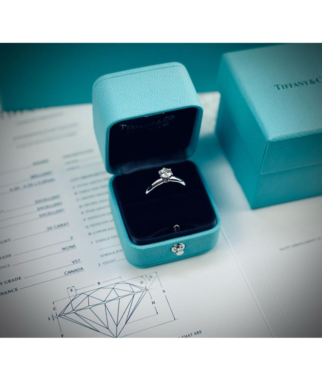 TIFFANY&CO Серебряное платиновое кольцо, фото 8