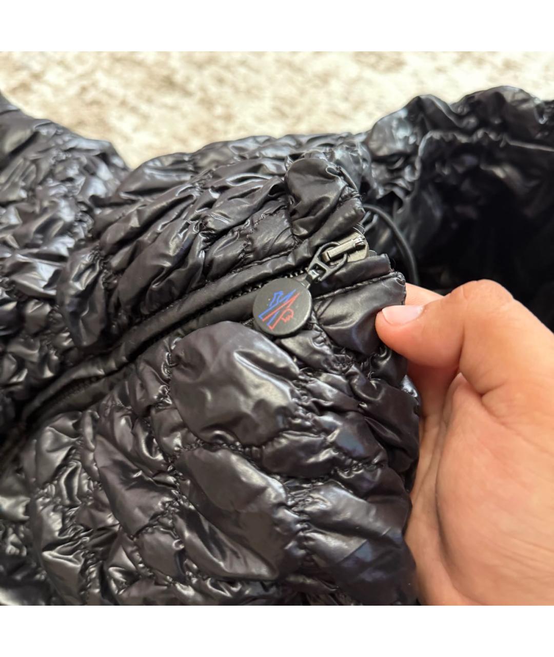 MONCLER Черная нейлоновая куртка, фото 4