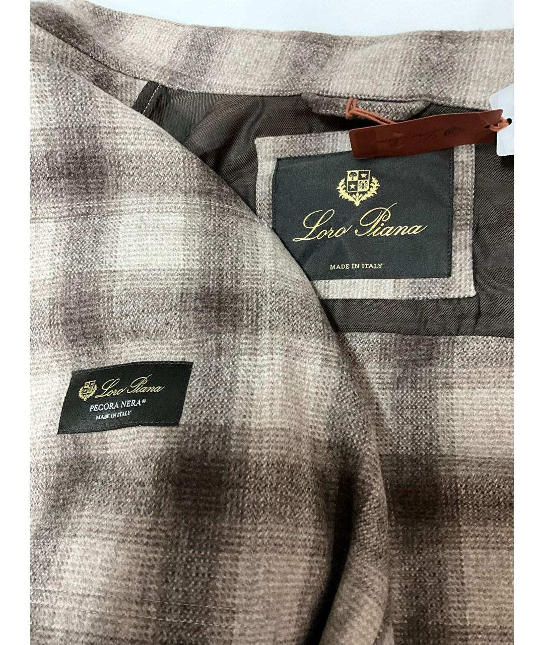 LORO PIANA Бежевая шерстяная кэжуал рубашка, фото 6