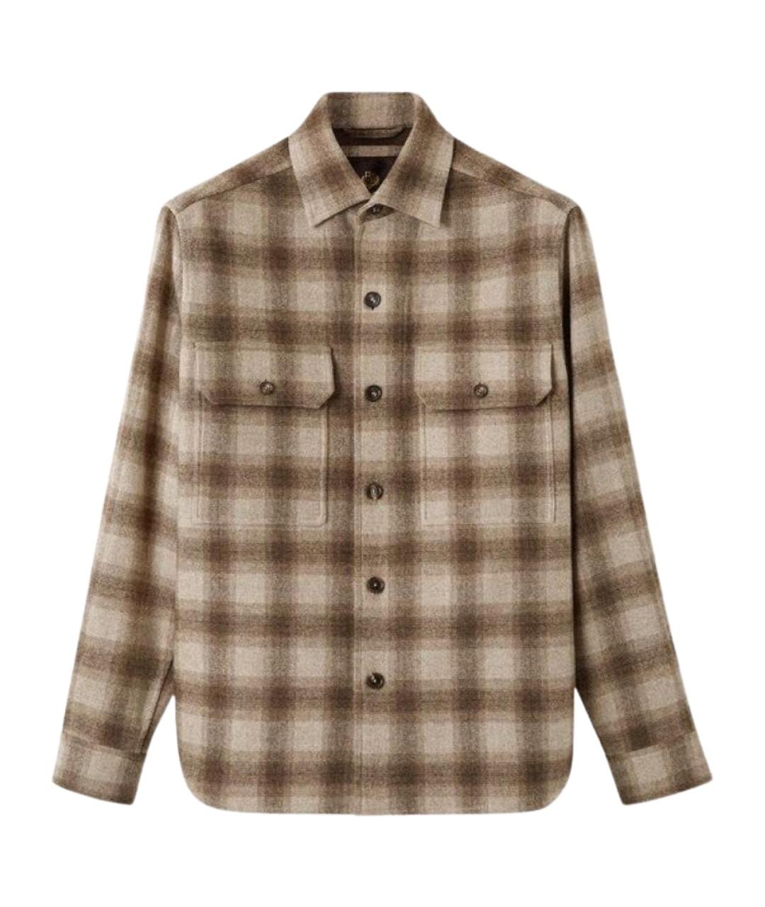 LORO PIANA Бежевая шерстяная кэжуал рубашка, фото 1
