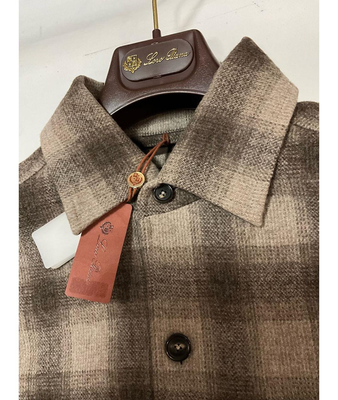 LORO PIANA Бежевая шерстяная кэжуал рубашка, фото 7