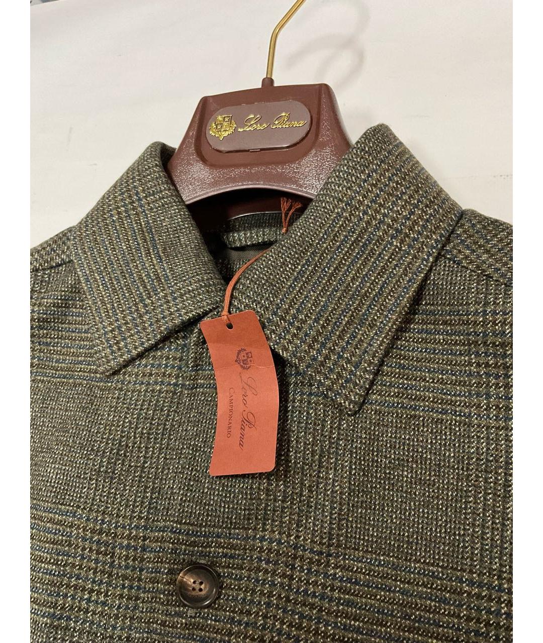 LORO PIANA Хаки шерстяная кэжуал рубашка, фото 8