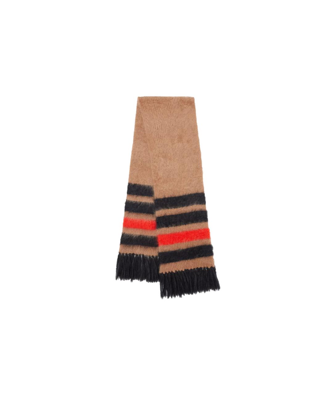 BURBERRY Коричневый шелковый шарф, фото 3
