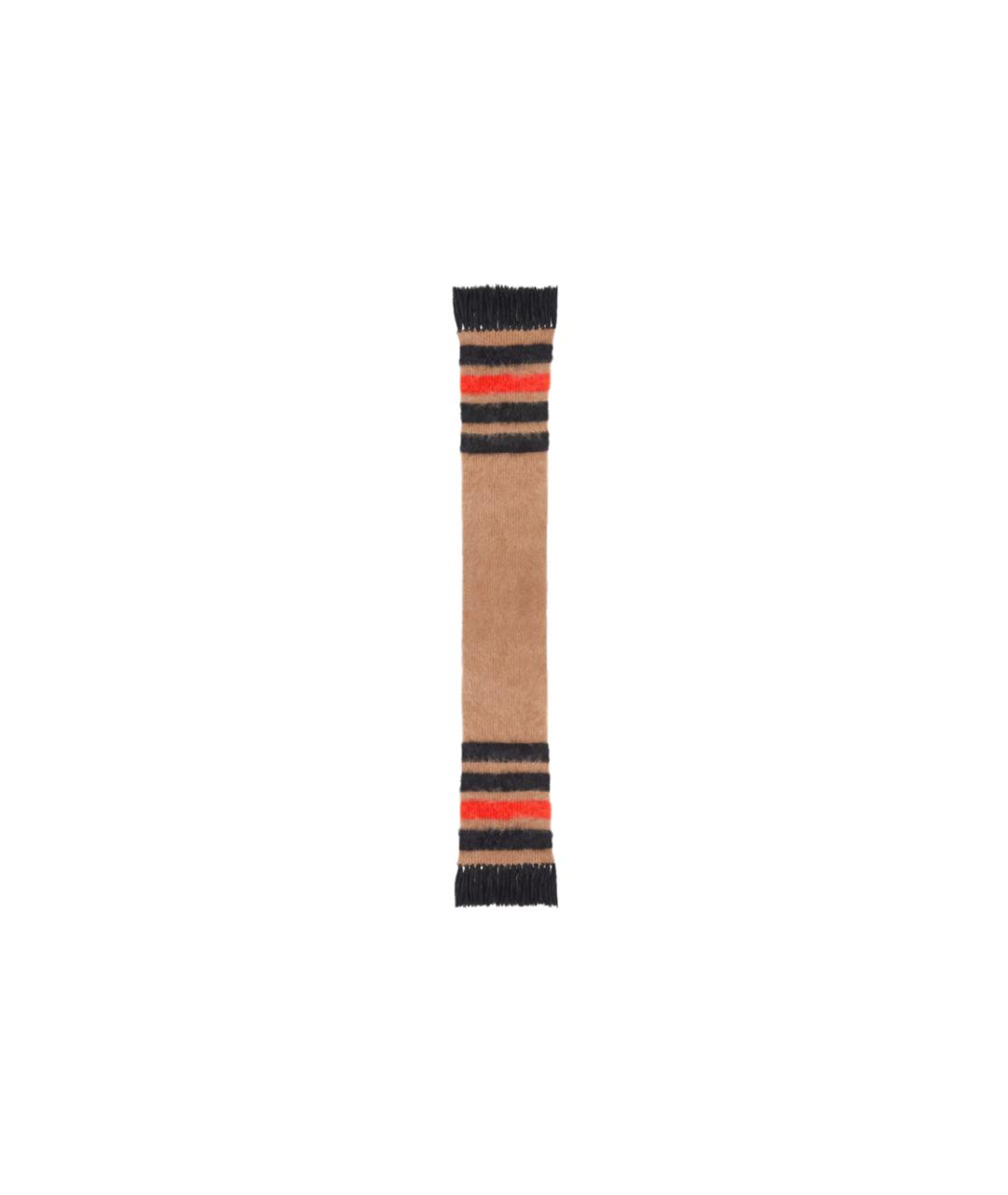 BURBERRY Коричневый шелковый шарф, фото 2
