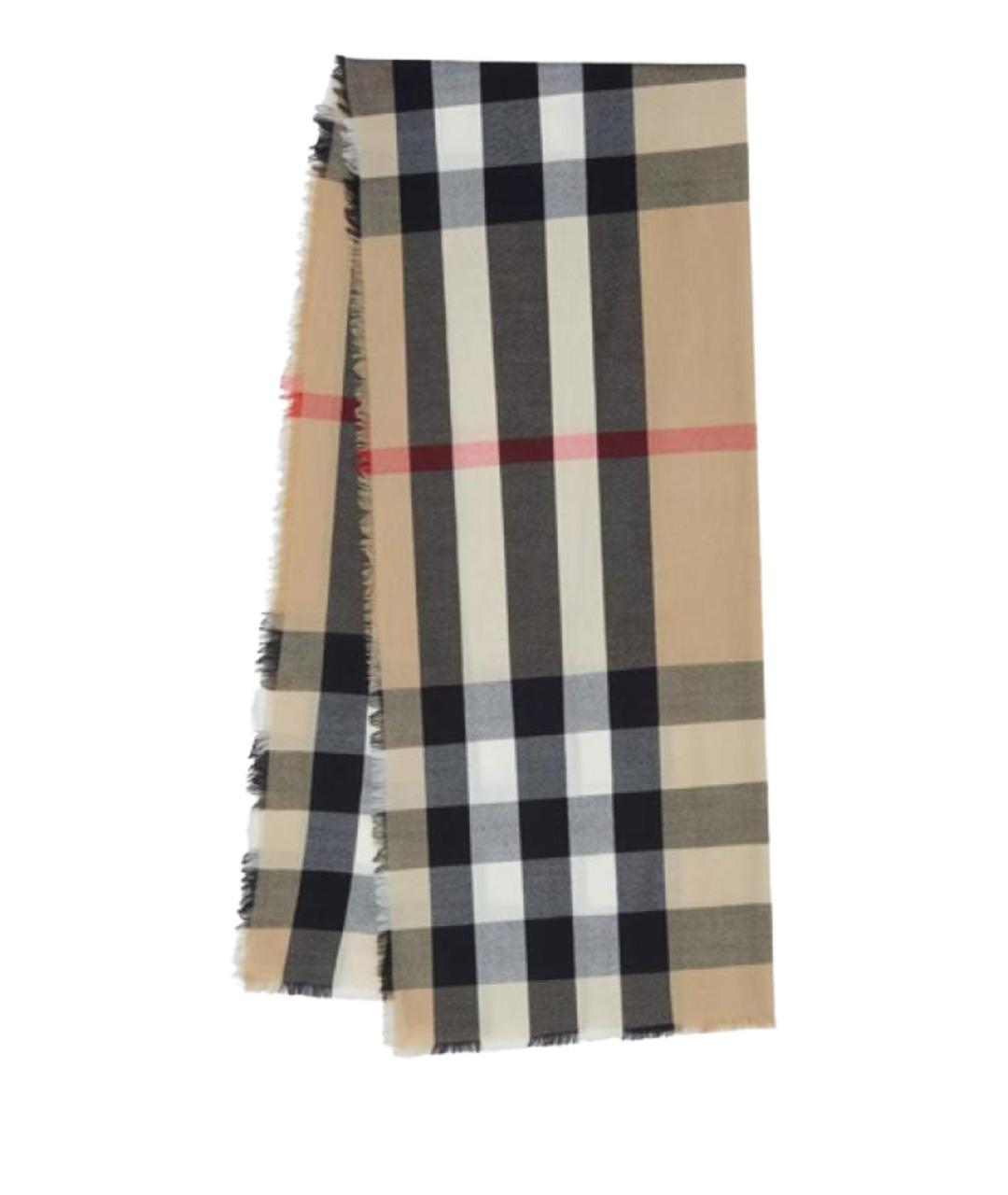 BURBERRY Бежевый кашемировый шарф, фото 1