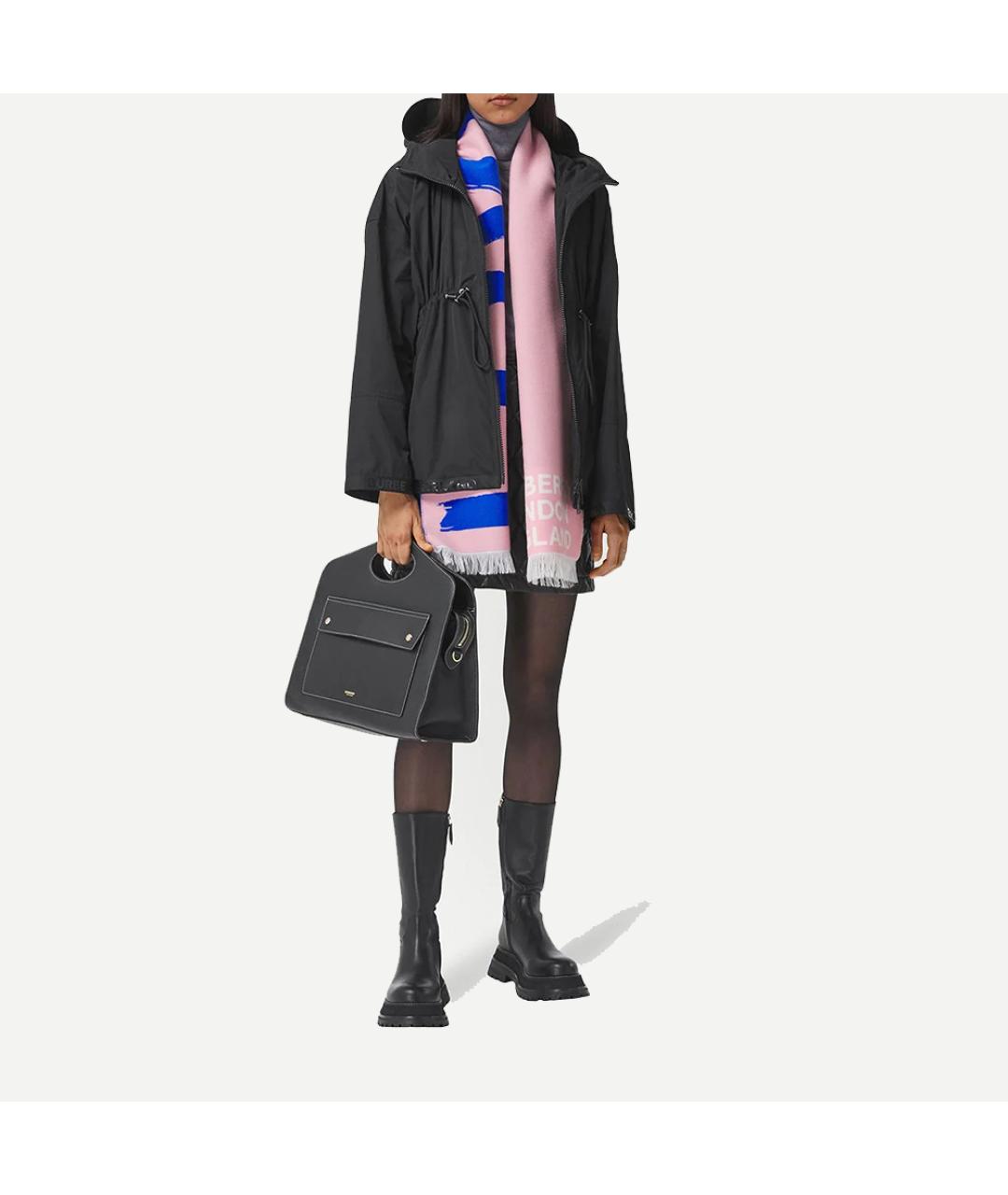 BURBERRY Синий шерстяной шарф, фото 4