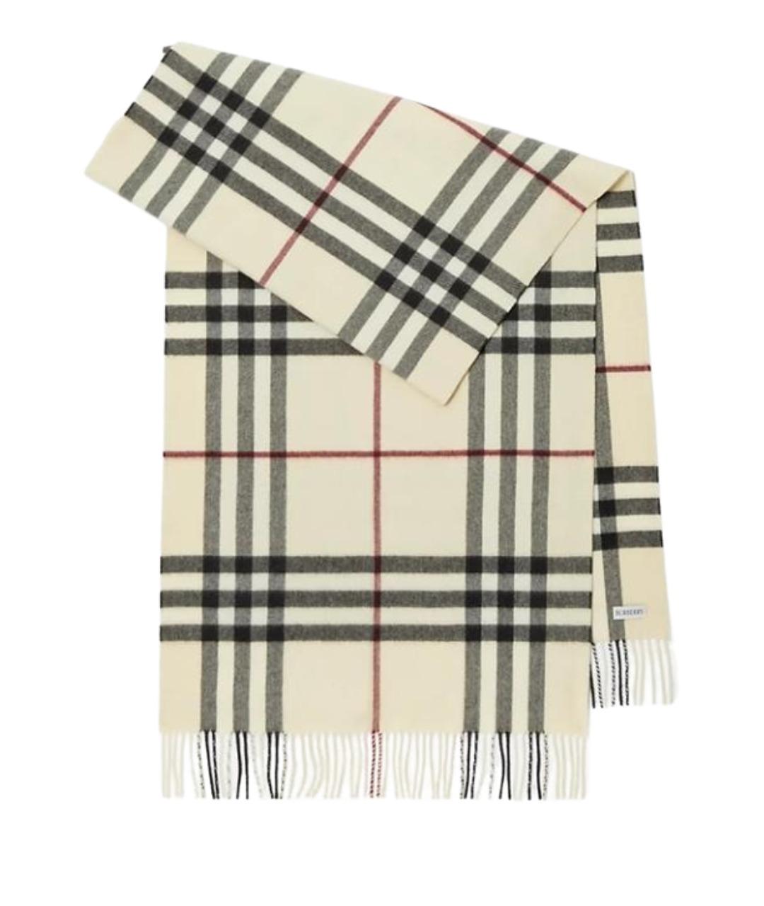 BURBERRY Бежевый кашемировый шарф, фото 1