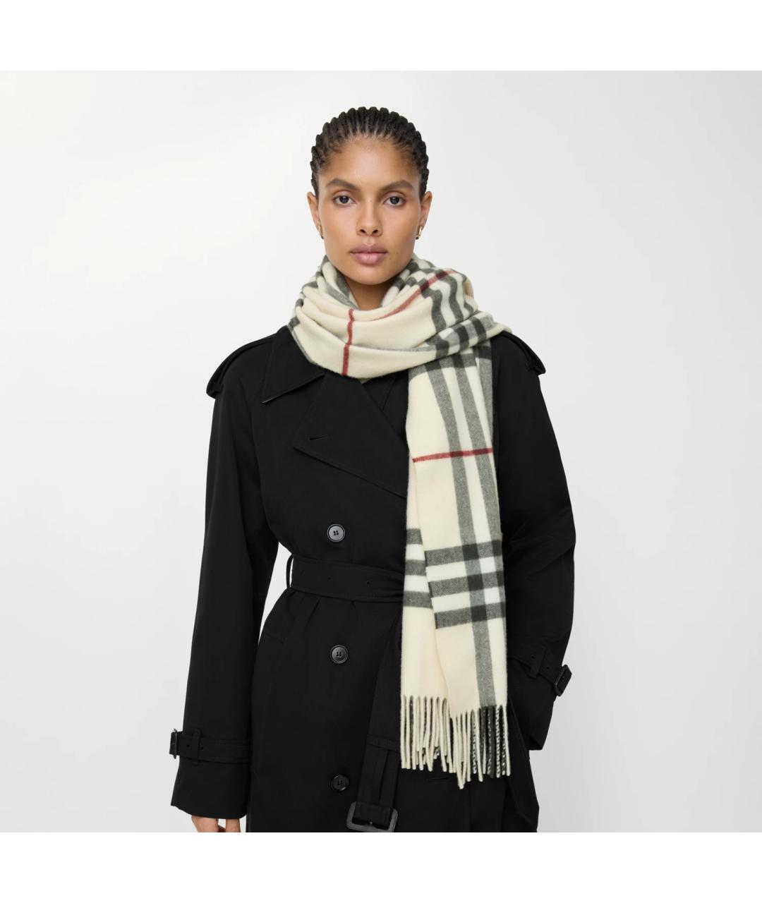 BURBERRY Бежевый кашемировый шарф, фото 4