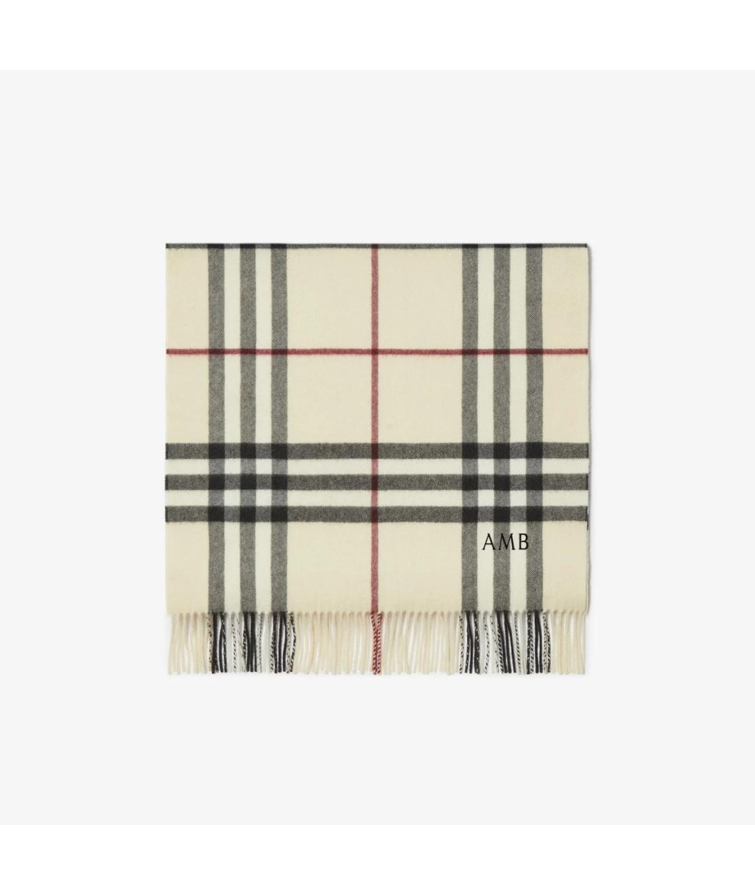 BURBERRY Бежевый кашемировый шарф, фото 3
