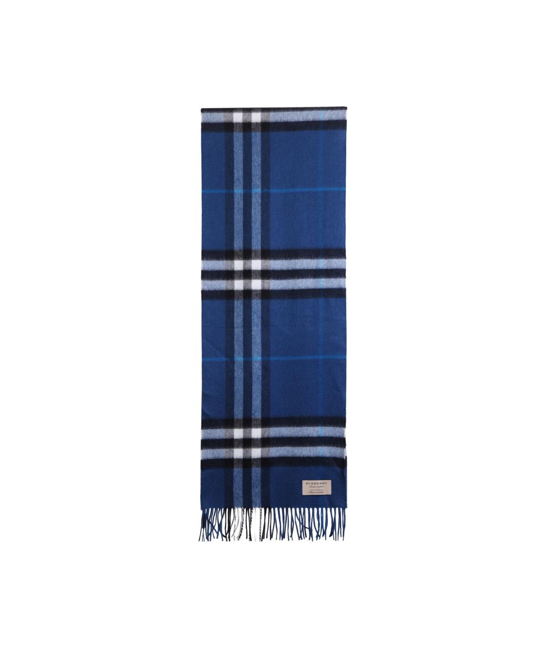 BURBERRY Синий кашемировый шарф, фото 4