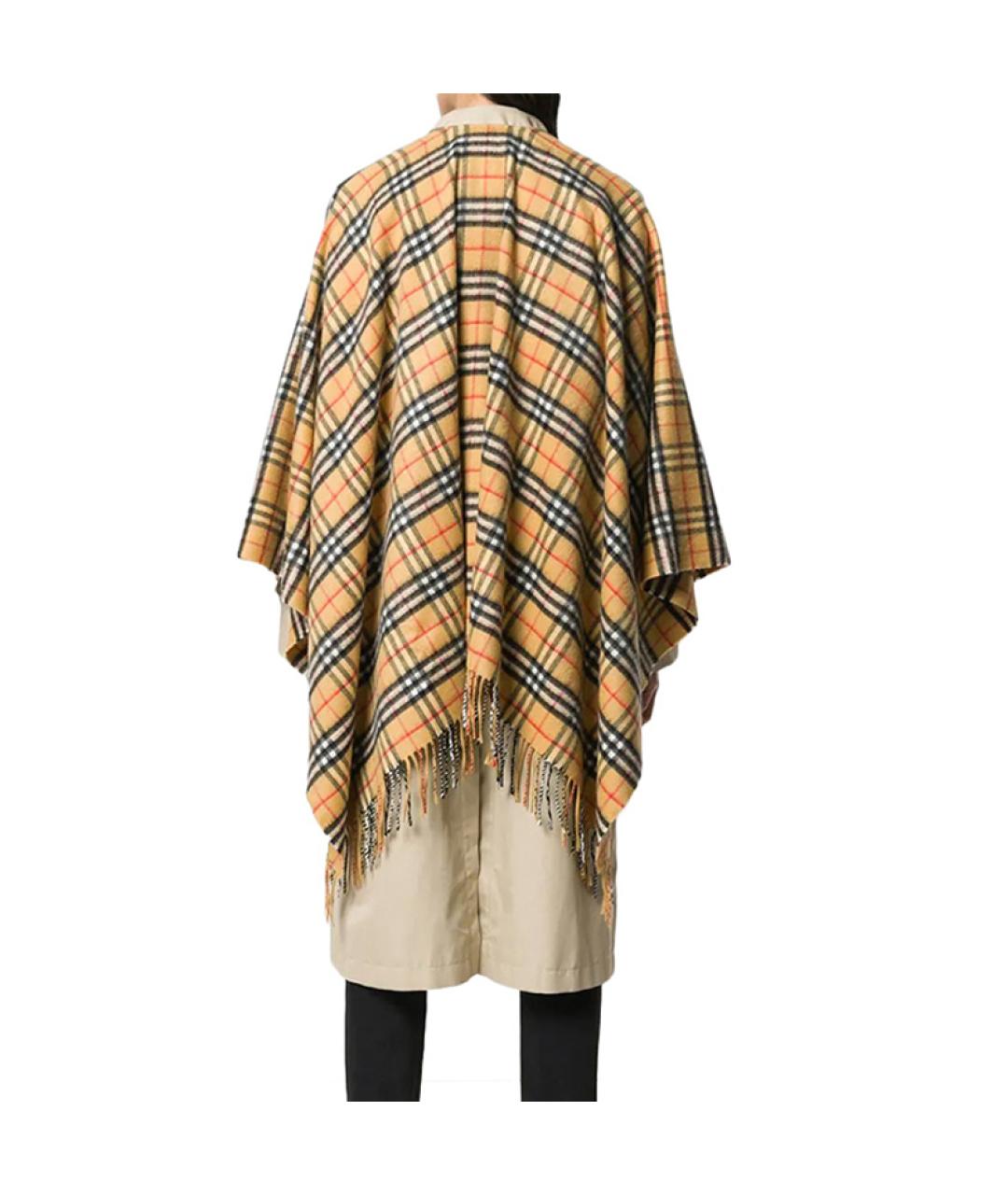 BURBERRY Бежевый шерстяной платок, фото 2
