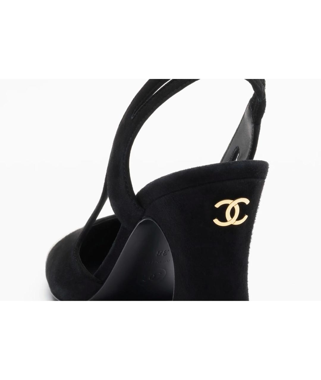 CHANEL Черные замшевые туфли, фото 3