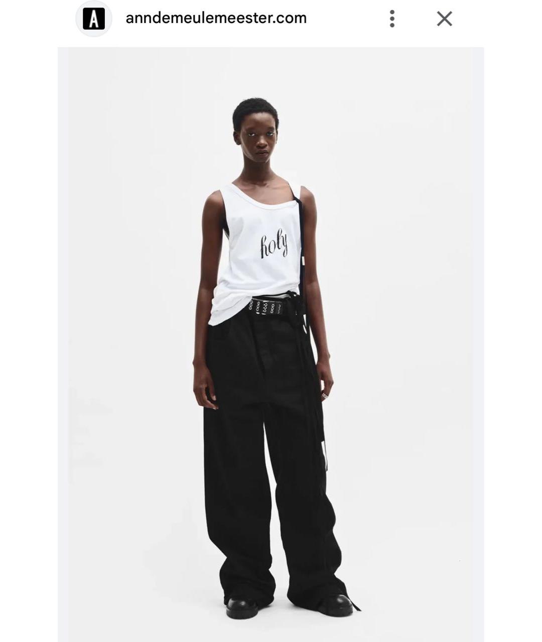 ANN DEMEULEMEESTER Белая хлопковая майка, фото 3