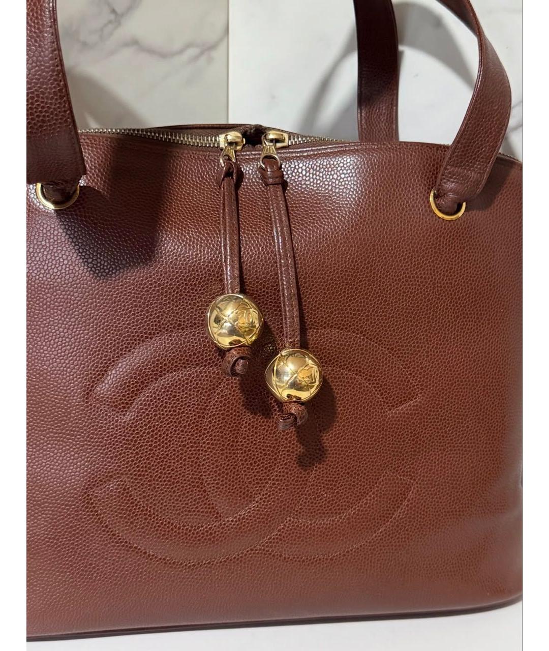 CHANEL Бордовая кожаная сумка через плечо, фото 3