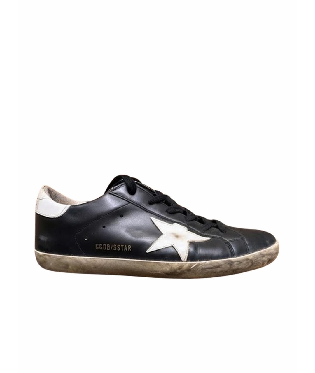 GOLDEN GOOSE Черные кожаные кеды, фото 1