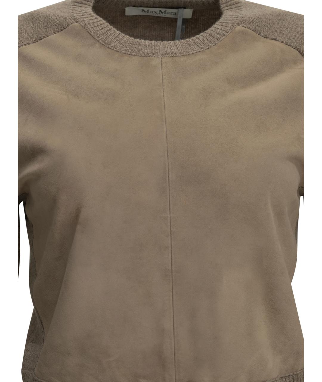 MAX MARA Бежевый шерстяной джемпер / свитер, фото 3