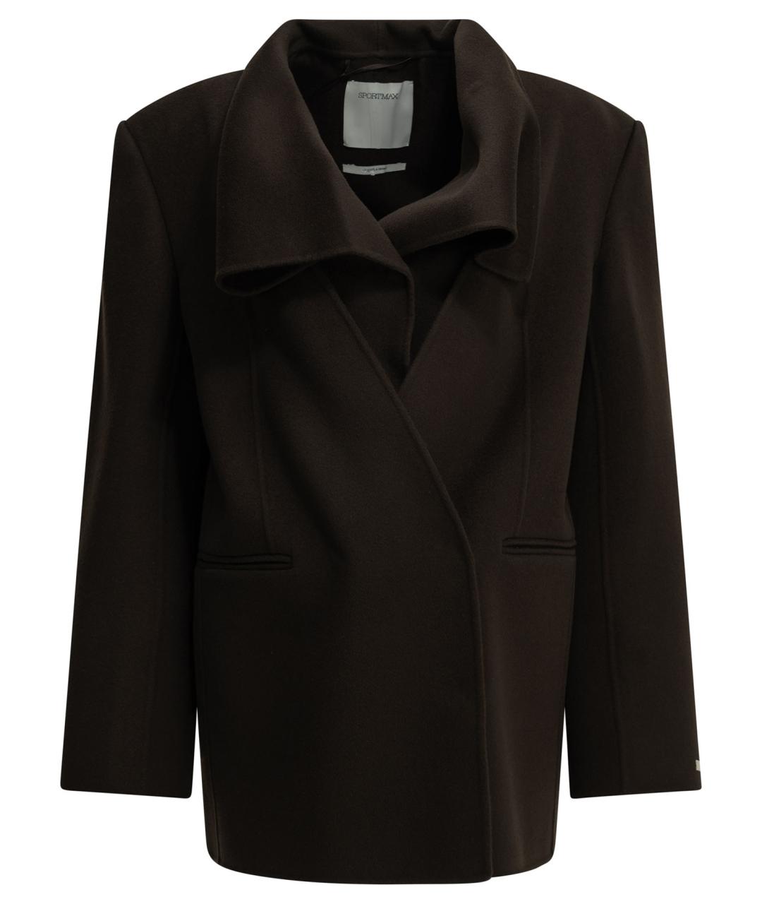 SPORTMAX Коричневое шерстяное пальто, фото 1