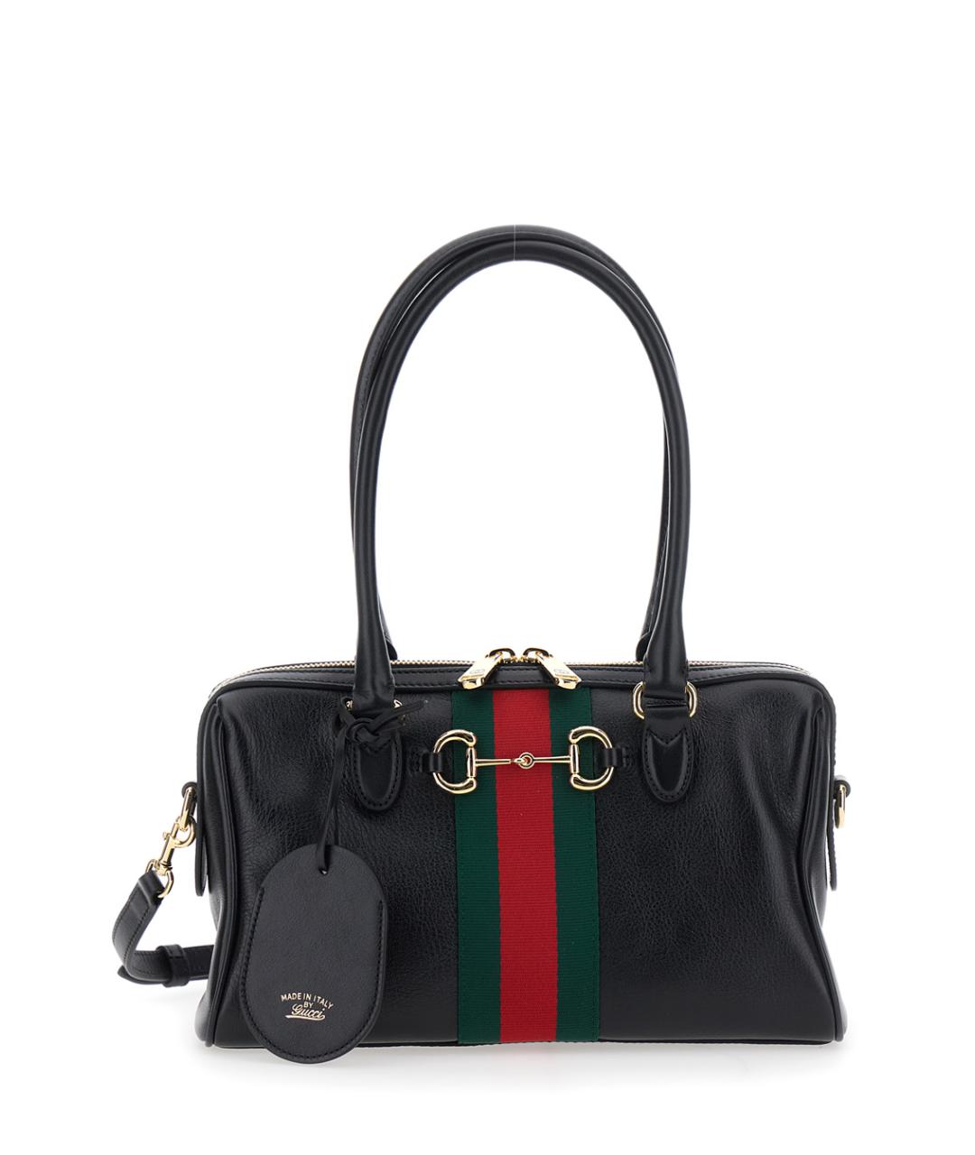 GUCCI Черная кожаная сумка через плечо, фото 4