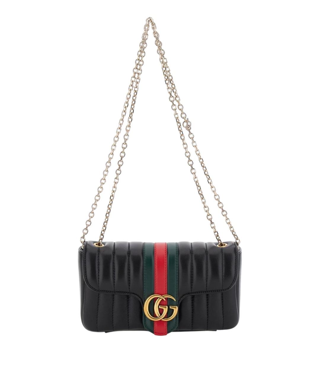 GUCCI Черная кожаная сумка через плечо, фото 1