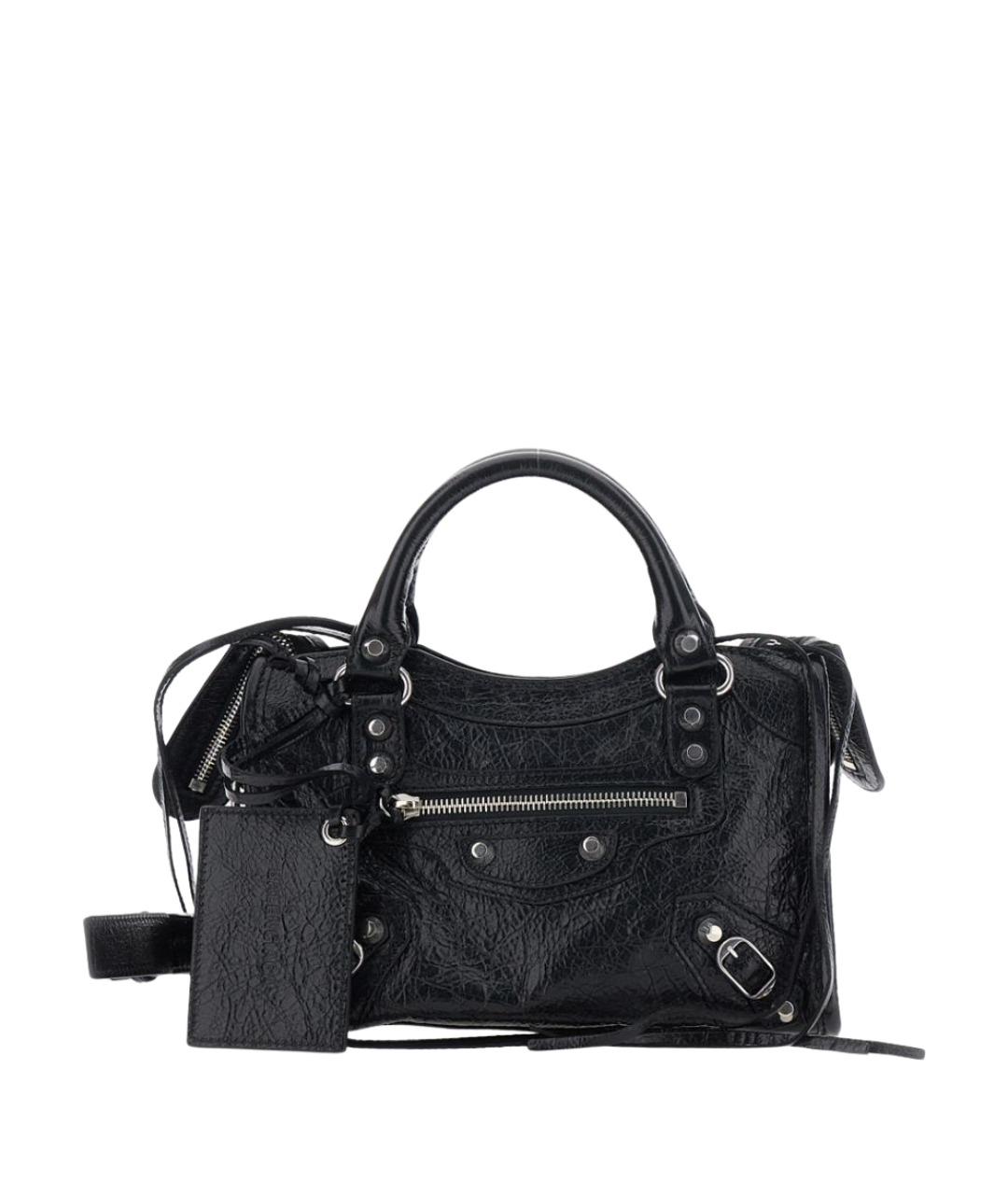 BALENCIAGA Черная кожаная сумка тоут, фото 1
