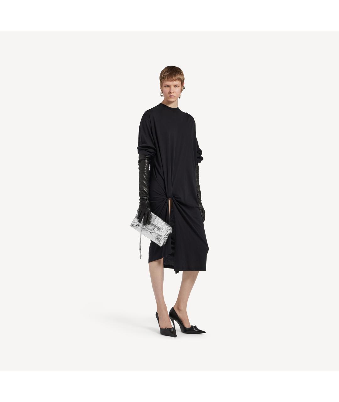 BALENCIAGA Серебряная кожаная сумка через плечо, фото 6