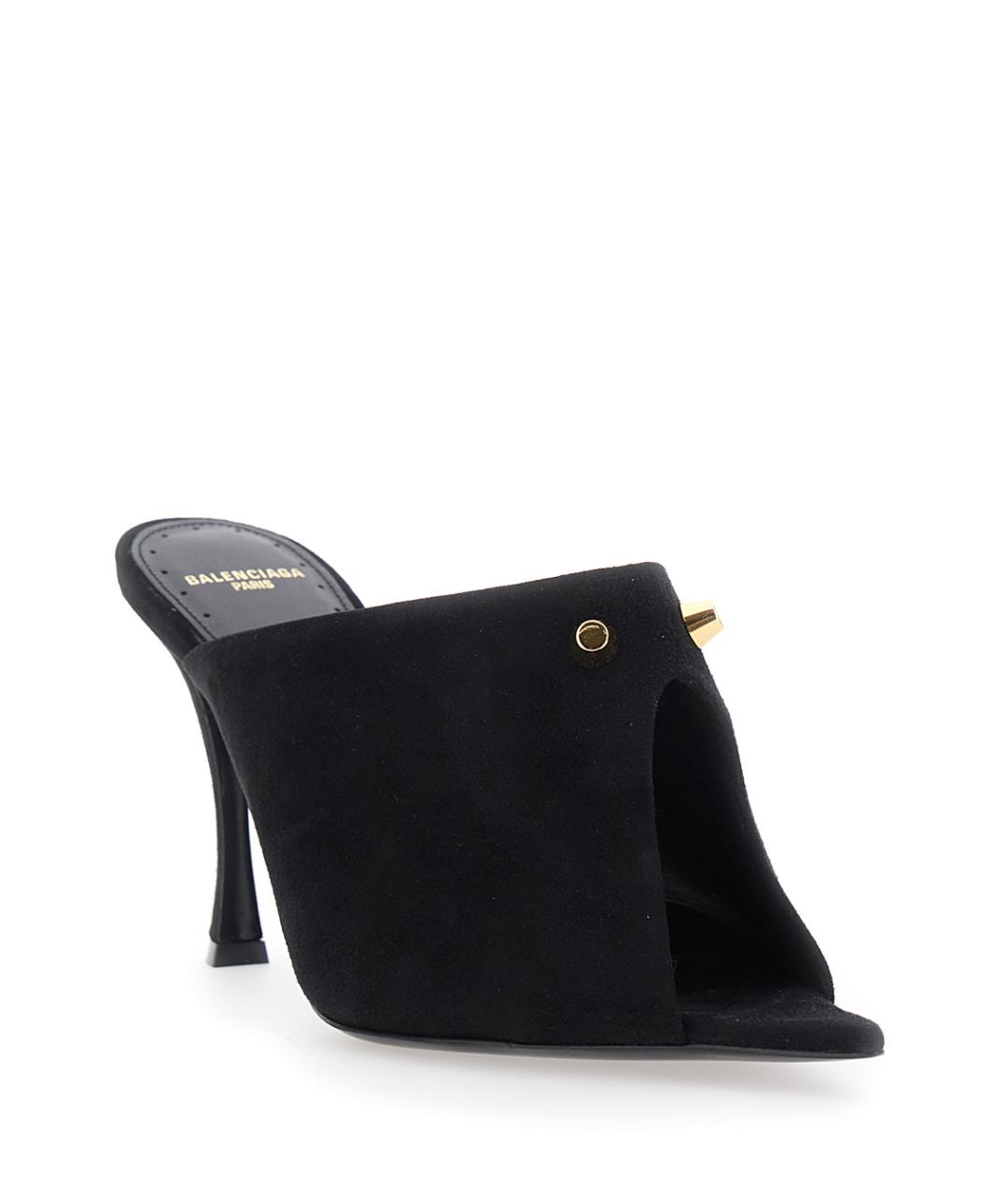 BALENCIAGA Черные замшевые мюли, фото 2