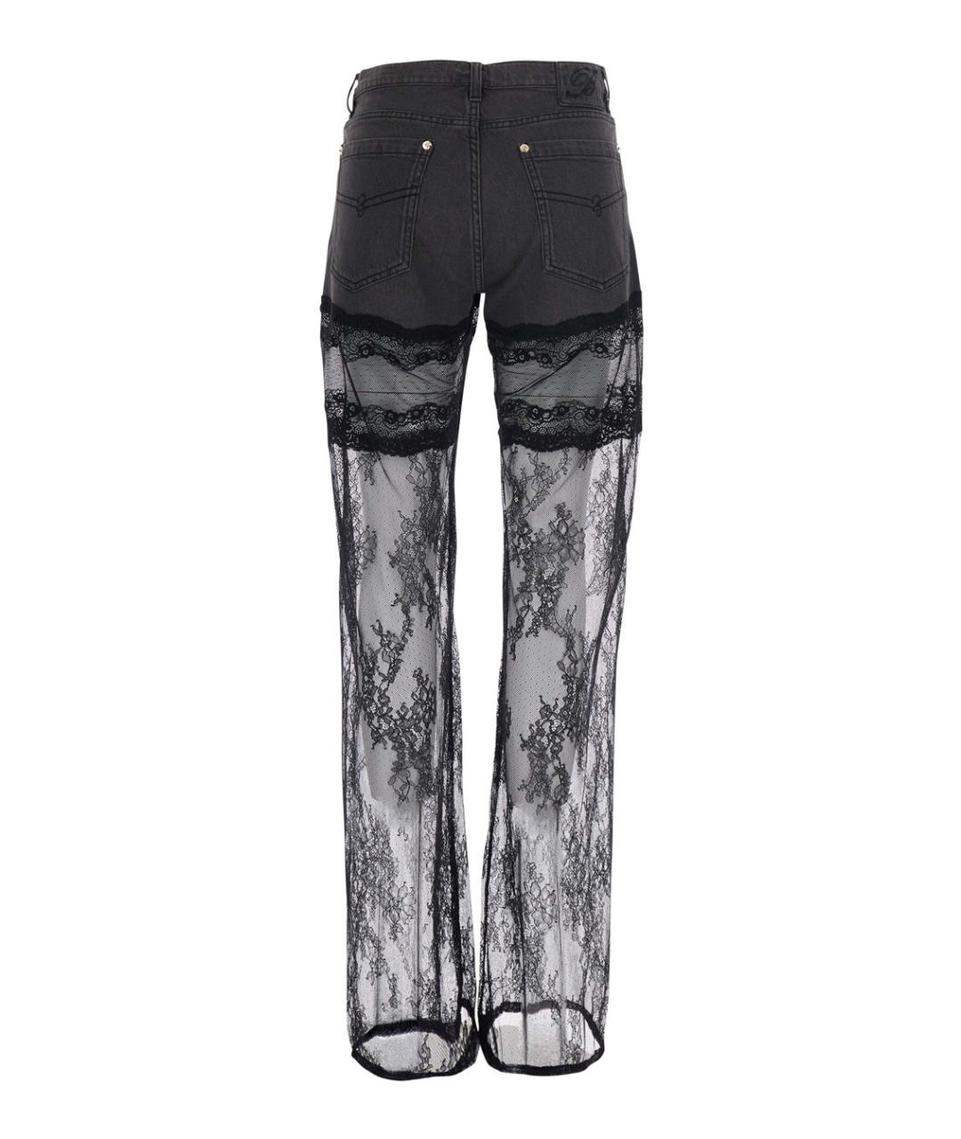 BLUMARINE Черные хлопковые прямые джинсы, фото 2