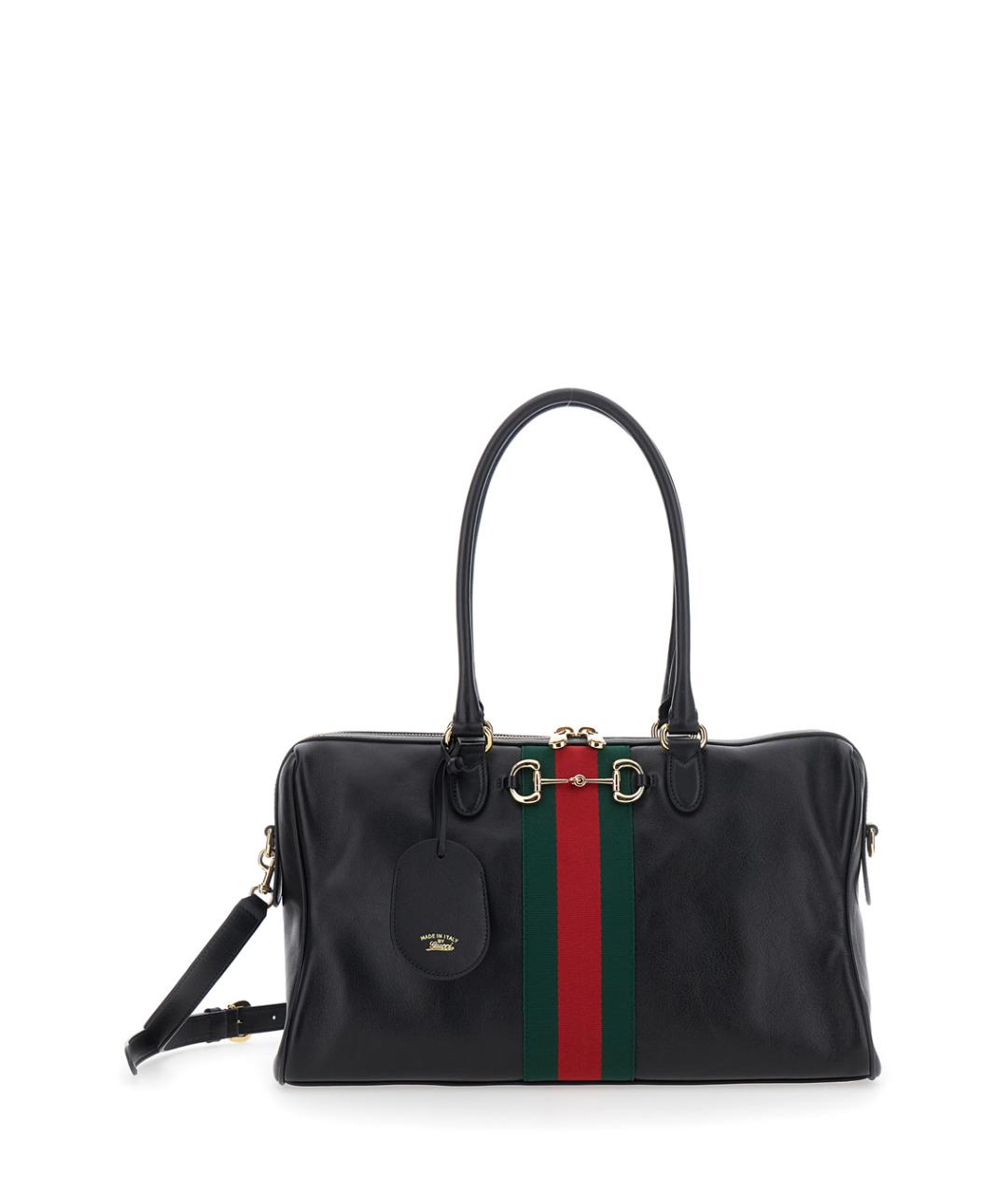 GUCCI Черная кожаная сумка тоут, фото 4