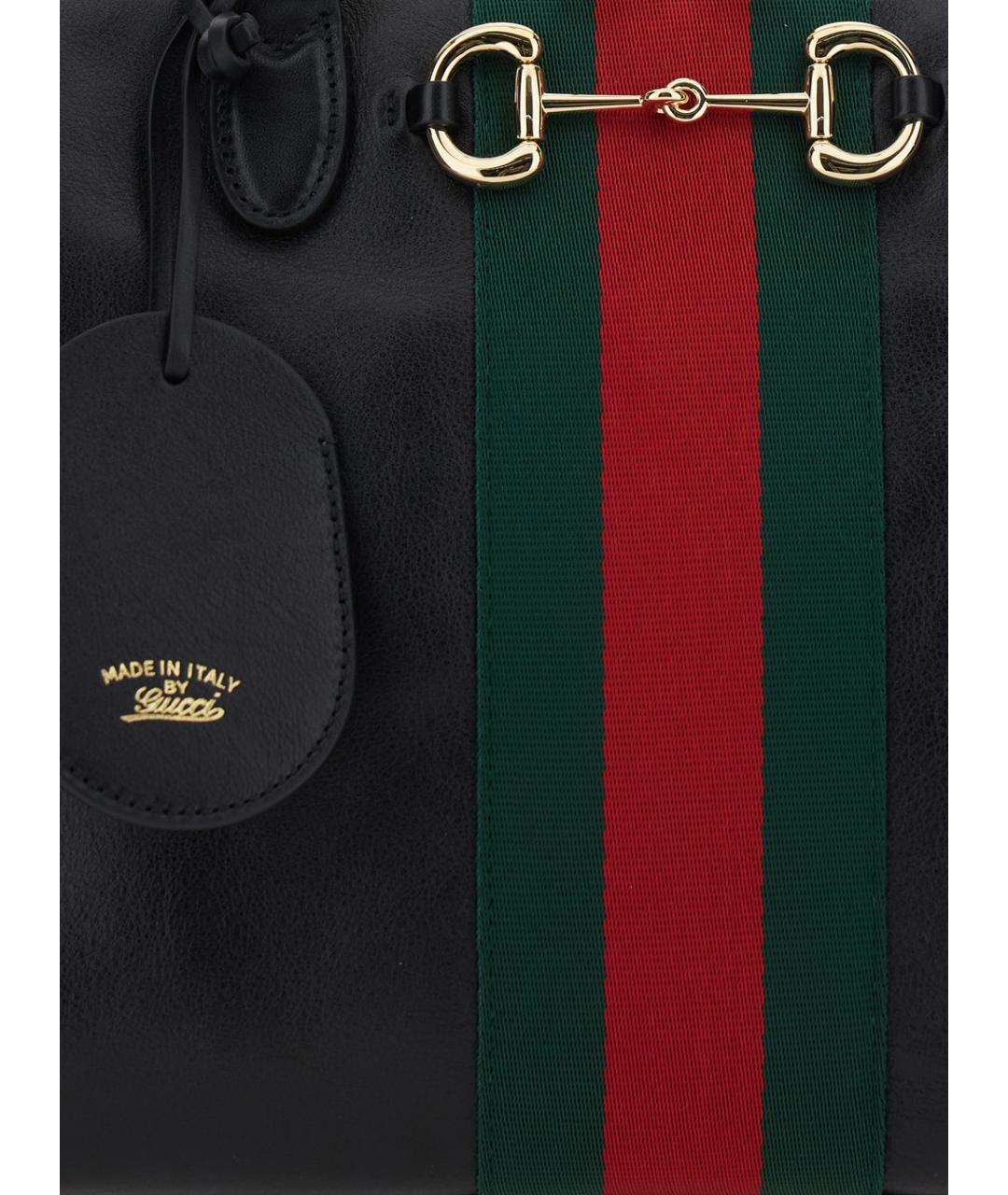 GUCCI Черная кожаная сумка тоут, фото 3