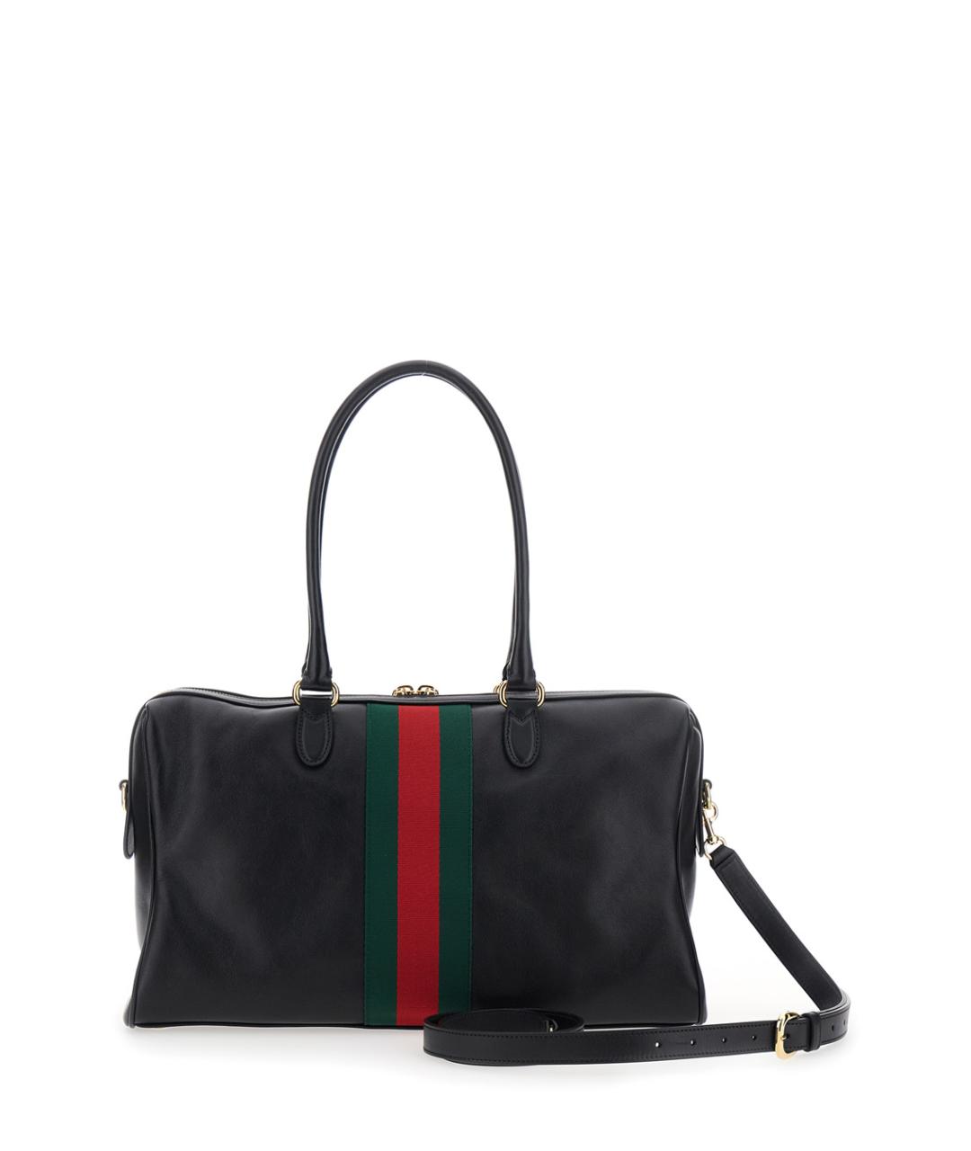 GUCCI Черная кожаная сумка тоут, фото 2