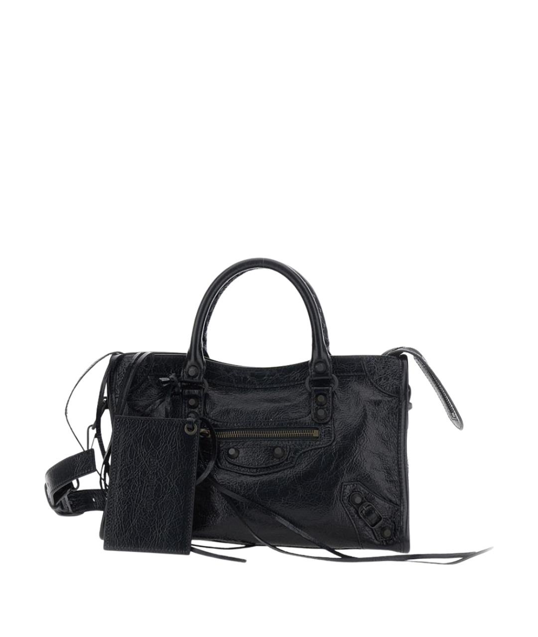 BALENCIAGA Черная кожаная сумка тоут, фото 1