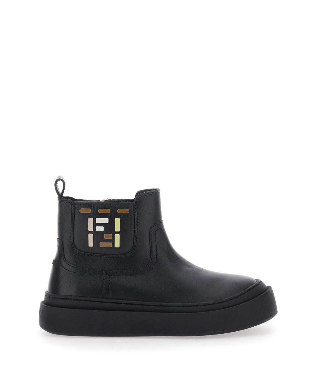 FENDI Черные кожаные ботинки, фото 5