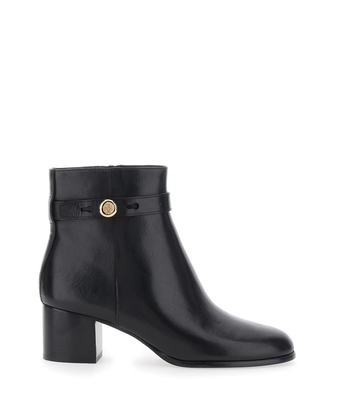 TORY BURCH Черные кожаные ботильоны, фото 1